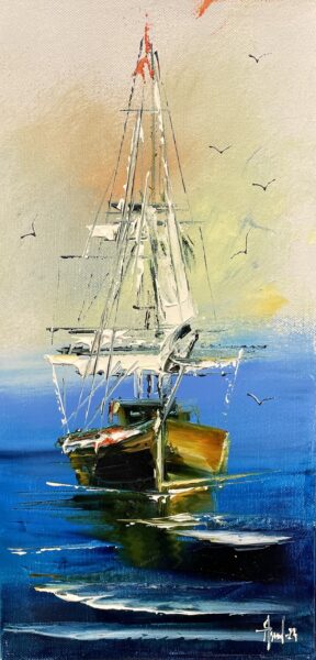 Boat - a painting by Alfred Anioł