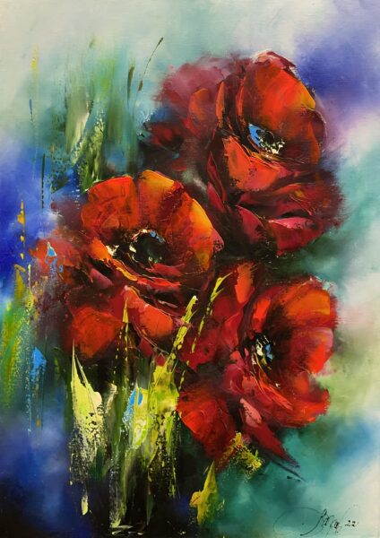 Poppies - a painting by Danuta Mazurkiewicz