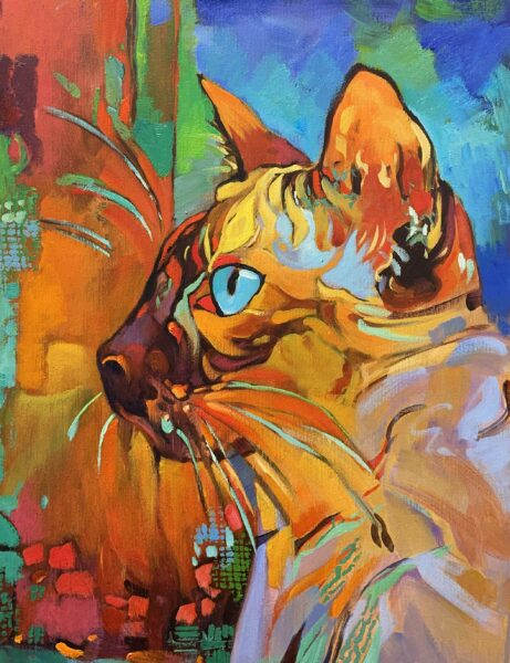 Cat - a painting by Grażyna Mucha