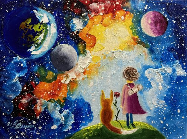 The little prince - a painting by Urszula Lemańska