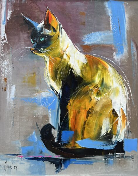 Cat - a painting by Alfred Anioł