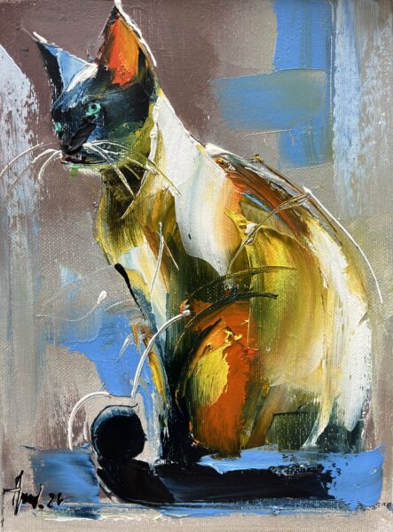 Cat - a painting by Alfred Anioł