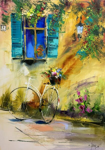 Bicycle - a painting by Alfred Anioł