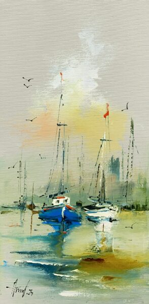 Sailboat - a painting by Alfred Anioł