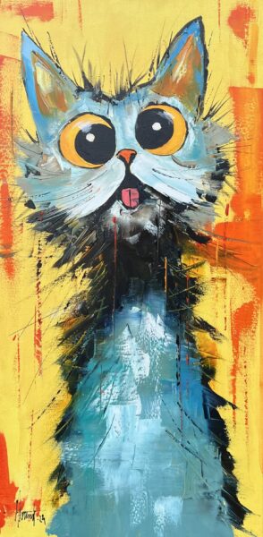 Cat - a painting by Alfred Anioł