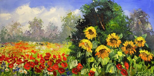 Flowers - a painting by Tadeusz Wojtkowski