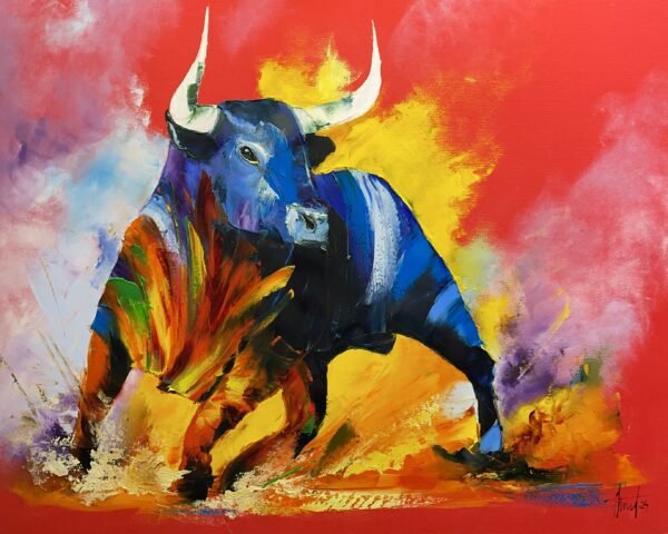 Bull - a painting by Alfred Anioł