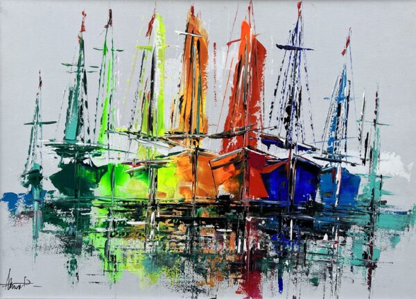 Boats - a painting by Alfred Anioł