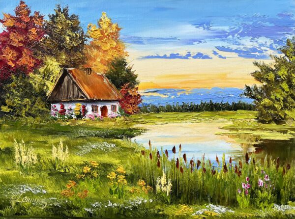 Cottage - a painting by Urszula Lemańska