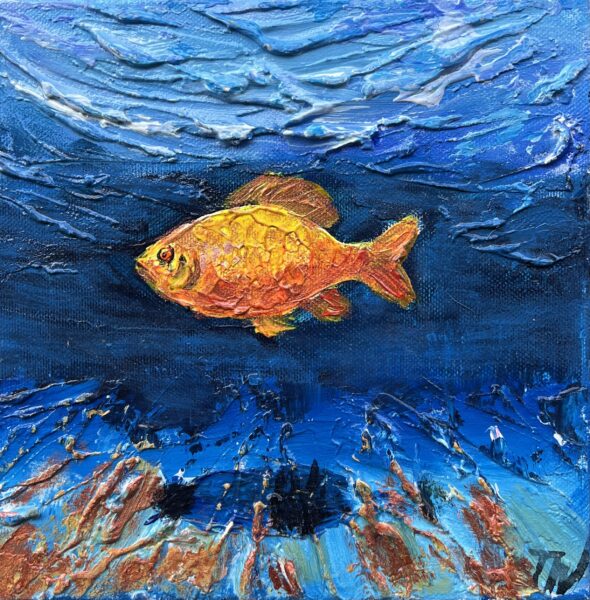 Gold fish - a painting by Tadeusz Wojtkowski