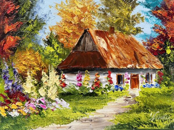 Cottage - a painting by Urszula Lemańska