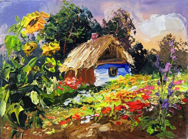 Cottage - a painting by Tadeusz Wojtkowski