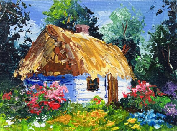 Cottage - a painting by Tadeusz Wojtkowski