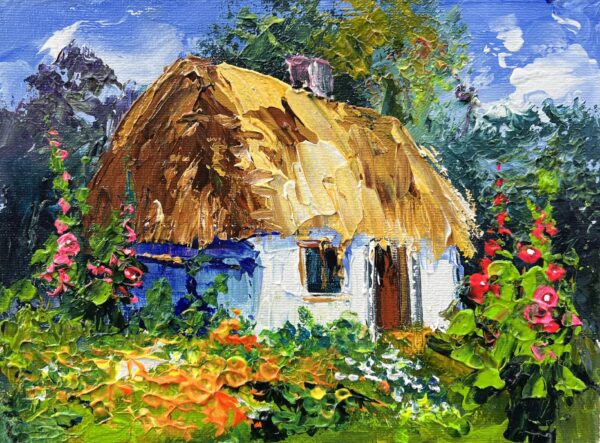 Cottage - a painting by Tadeusz Wojtkowski