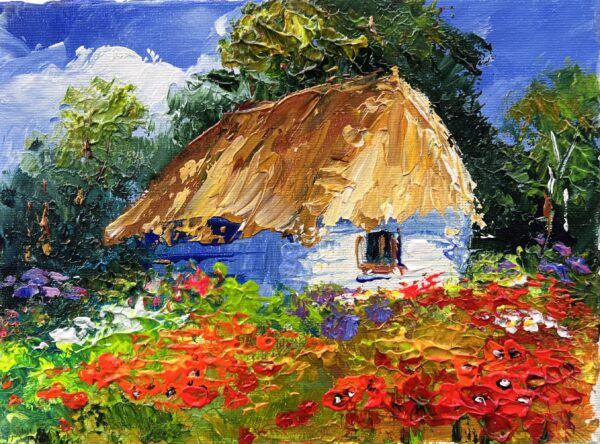 Cottage - a painting by Tadeusz Wojtkowski