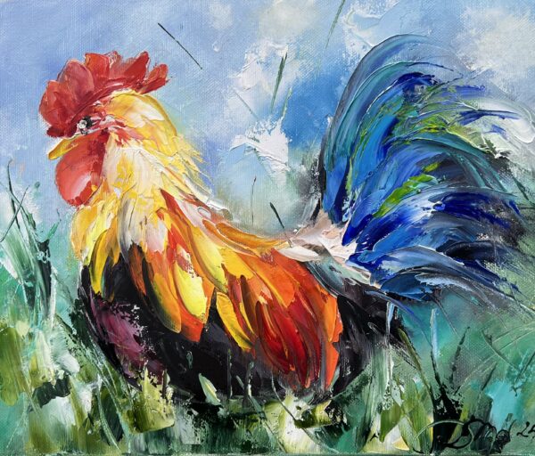 Rooster - a painting by Danuta Mazurkiewicz