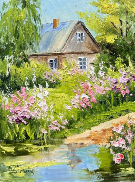 Cottage - a painting by Urszula Lemańska