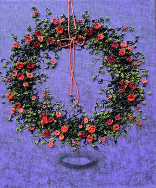 Wreath of flowers - a painting by Oksana Parashchak