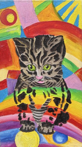 Disco cat - a painting by Przemiła Kościelna