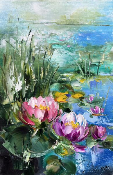 Waterlilies - a painting by Danuta Mazurkiewicz