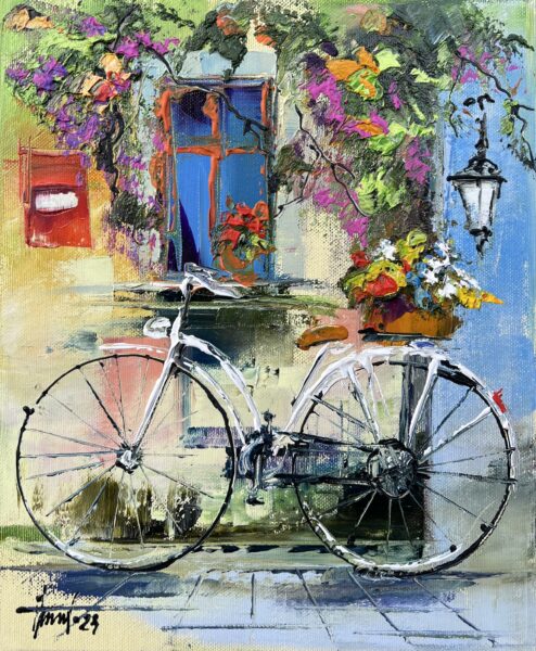 Bike - a painting by Alfred Anioł