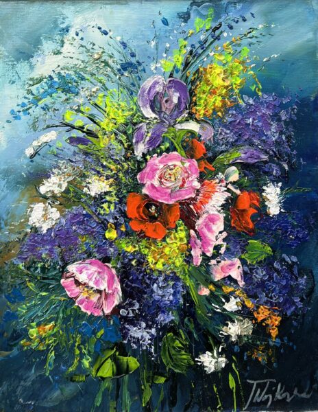 Flowers - a painting by Tadeusz Wojtkowski