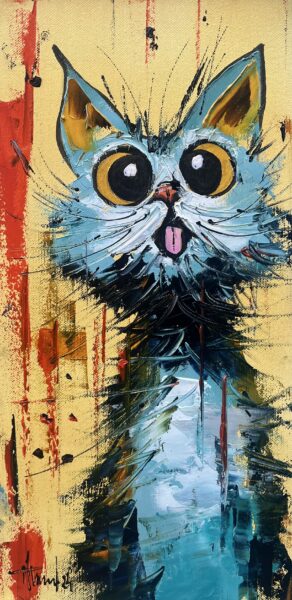 Cat - a painting by Alfred Anioł