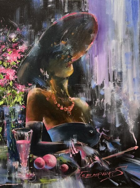 Girl in a hat - a painting by Sergiy Tsemrouk