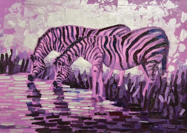 Zebras - a painting by Julita Duda