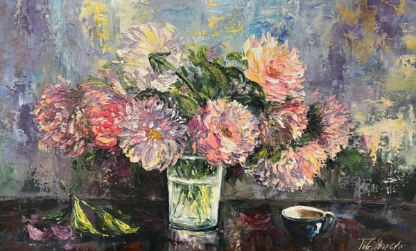 Flowers - a painting by Tadeusz Wojtkowski