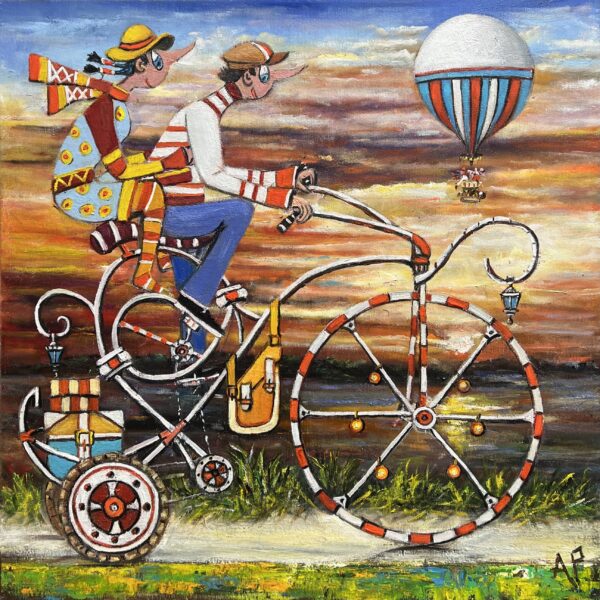 Everyone travels as they like - a painting by Artur Płachta