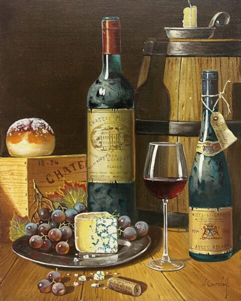 Still life with wine - a painting by Nikolay Gorovoy