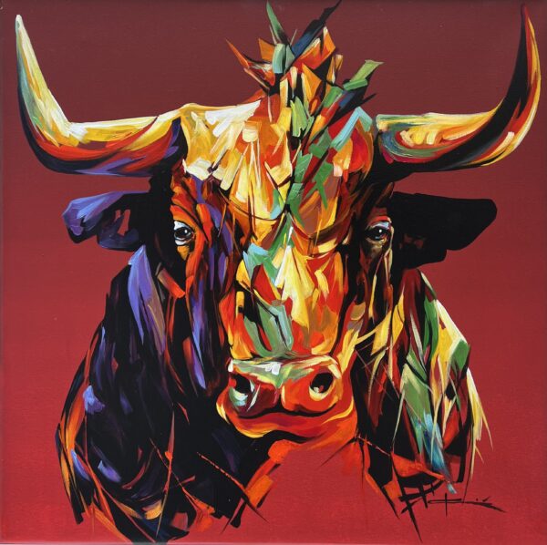 Bull - a painting by Marian Jesień