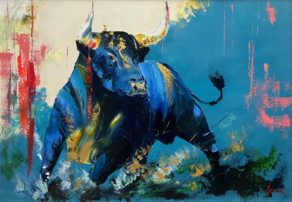 Bull - a painting by Alfred Anioł