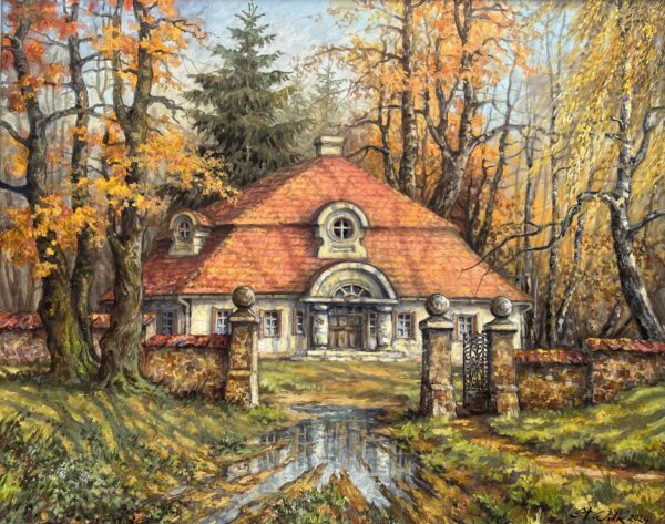 Dworek - a painting by Stanisław Wilk