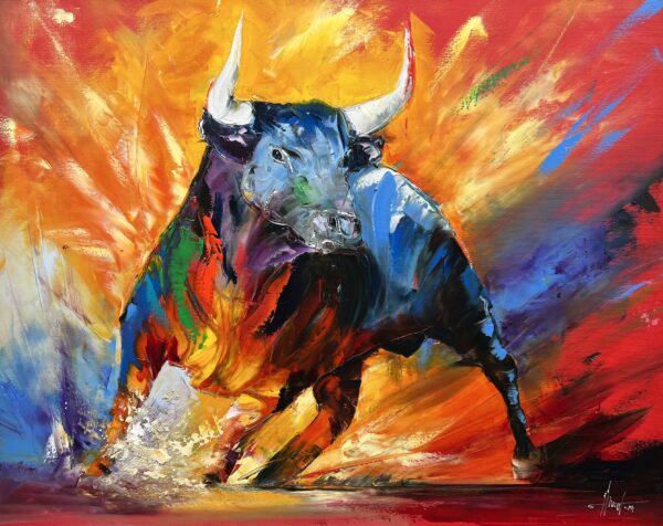 Bull - a painting by Alfred Anioł