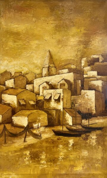 Village - a painting by European school (XX)
