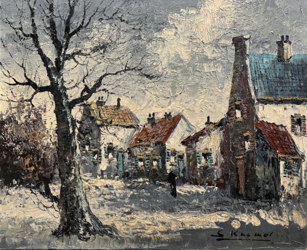 Winter’s Quiet Embrace - a painting by European school (XX)