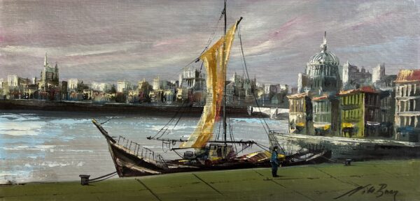 Twilight on the Thames - a painting by European school (XX)