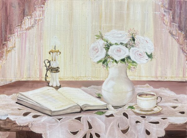 Serenity in Elegance - a painting by European school (XX)