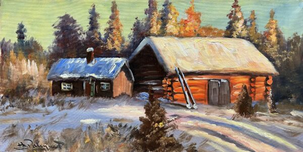 Winter Retreat - a painting by European school (XX)