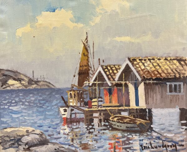 Harbor Haven - a painting by European school (XX)