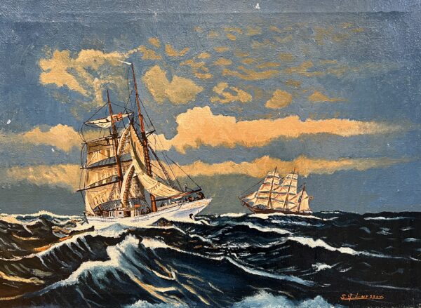 Full Sail Ahead - a painting by European school (XX)