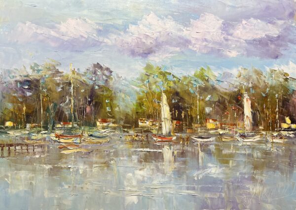 Boats - a painting by Adam Nowakowski