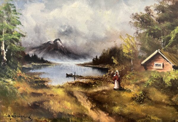 Tranquility by the Lake - a painting by European school (XX)