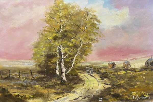 Golden Hour Stroll - a painting by European school (XX)