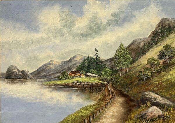 Lakeside Retreat - a painting by European school (XX)