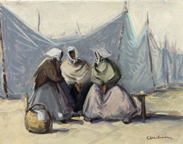 Quiet Conversations - a painting by European school (XX)
