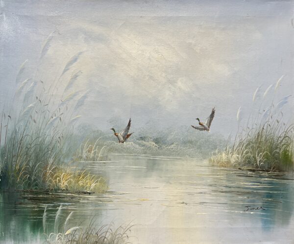 Flight Through Mist - a painting by European school (XX)