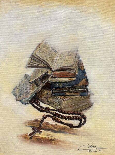 Faith and the book - a painting by Zbigniew Cortez Zając